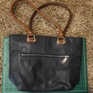 Indigo Blue Tignanello Leather Handbag